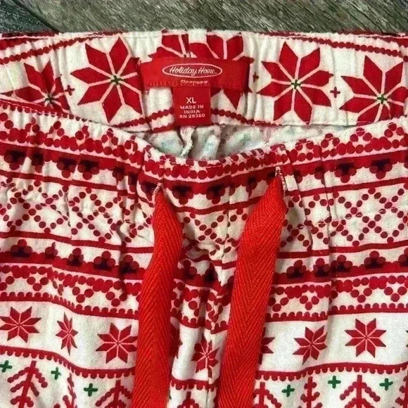 Holiday Home PJ Pants XL Snowflake Red - Picture 3 of 4